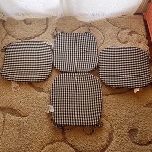 Set of 4 Gingham Seat Pads